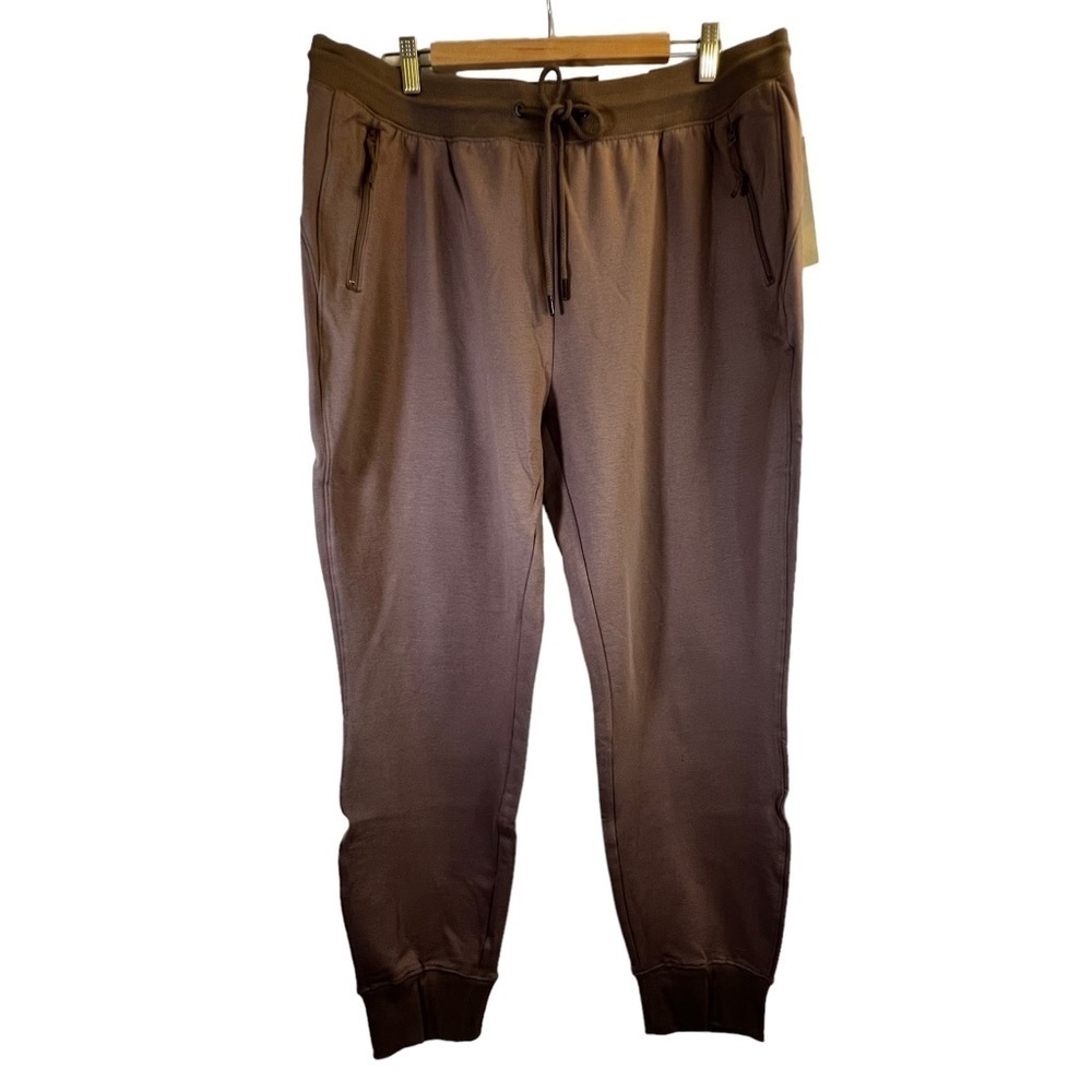 Ricki's Women's Joggers Size XL Long Taupe Drawstring Waist Zippered Pockets